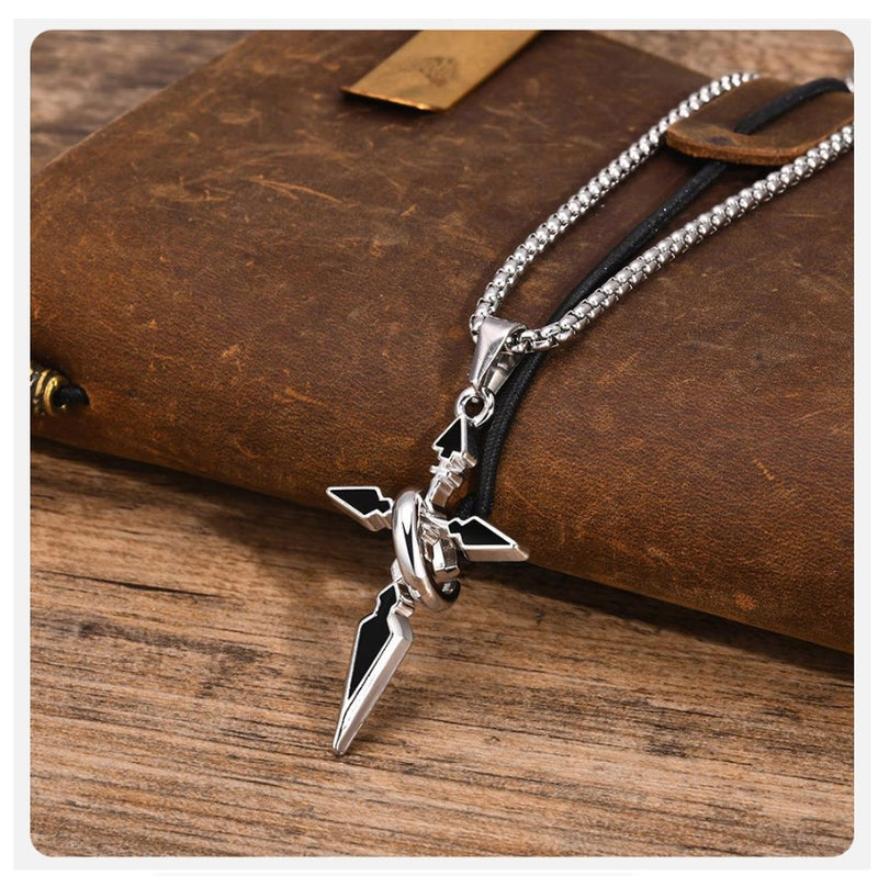 Arrow Shaped Cross Necklaces for Men Woman - Cross with Circle Pendant