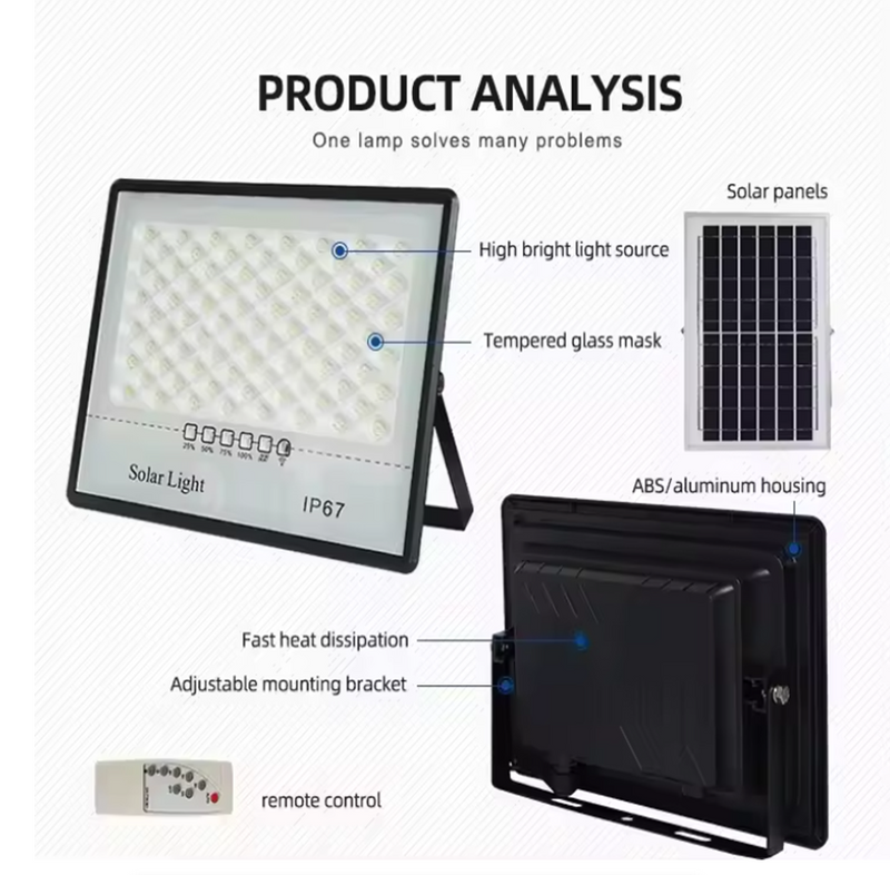 Super bright solar light LED solar floodlight outdoor LED courtyard light - 72LED-100W