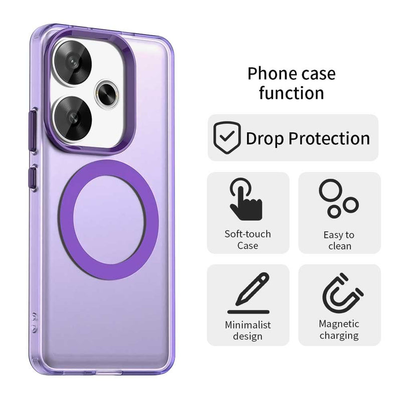 Phone Case for Xiaomi Redmi Turbo 3 5G, Compatible with Magsafe, Shockproof Magnetic Case Cover
