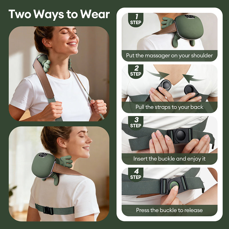 Neck Shoulder Massager Wireless Neck Cervical Trapezius Kneading - IPSTYLE