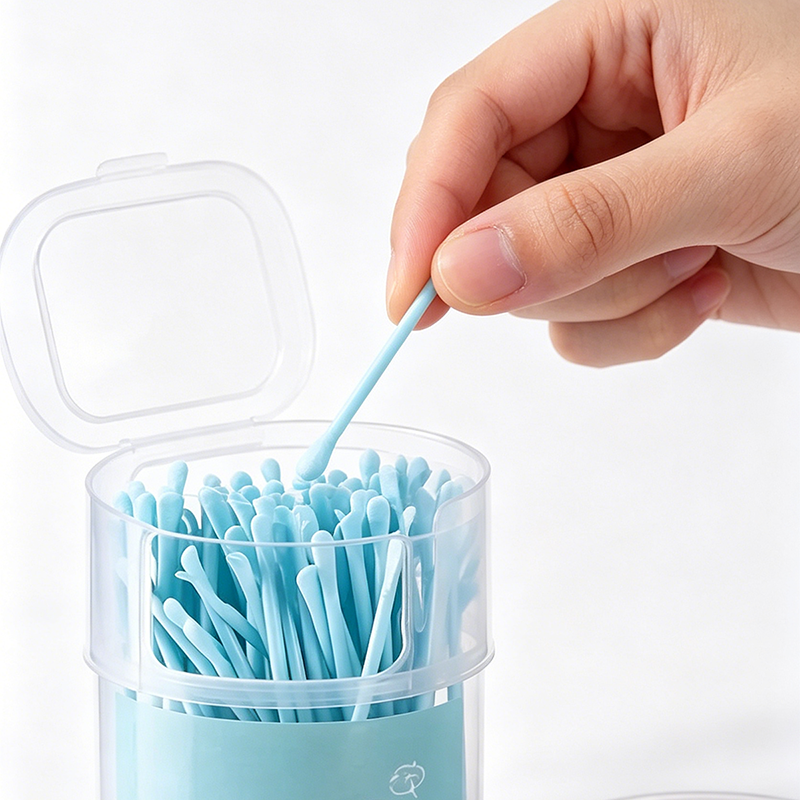 100Piece 2-In-1 Ear Swabs & Ear Scoops, Disposable Cotton Buds For Ear Care