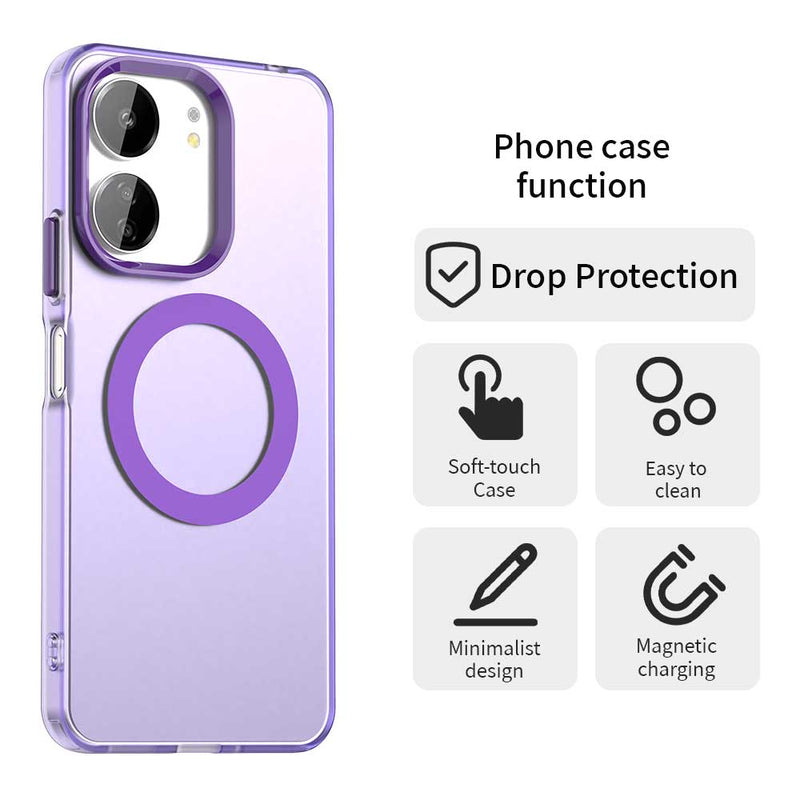 Phone Case for Xiaomi Poco M6, Compatible with Magsafe, Shockproof Magnetic Case Cover