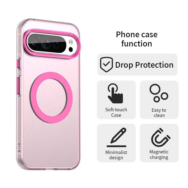 Phone Case for Google Pixel 9 Pro, Compatible with Magsafe, Shockproof Magnetic Case Cover