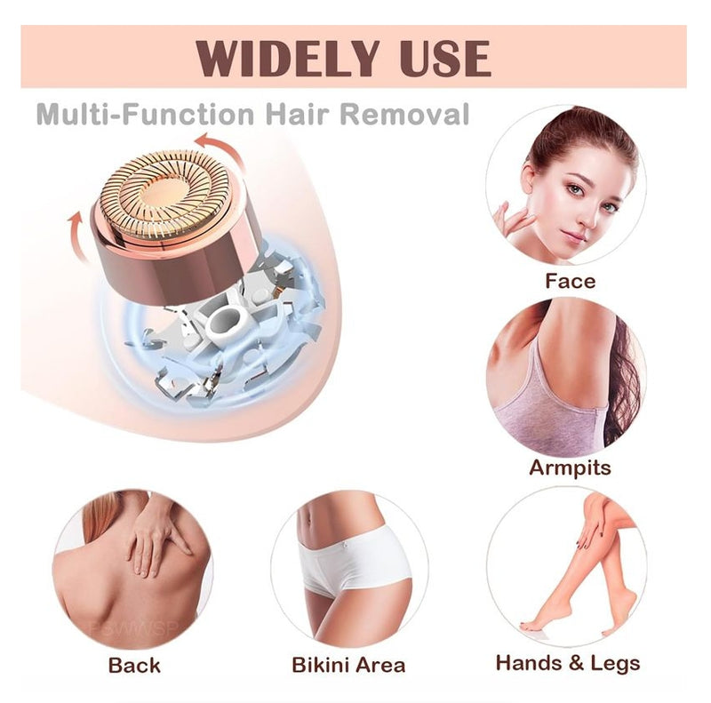 2-in-1 Facial Eyebrow Trimmer Rechargeable Painless Facial Eyebrow Shaver