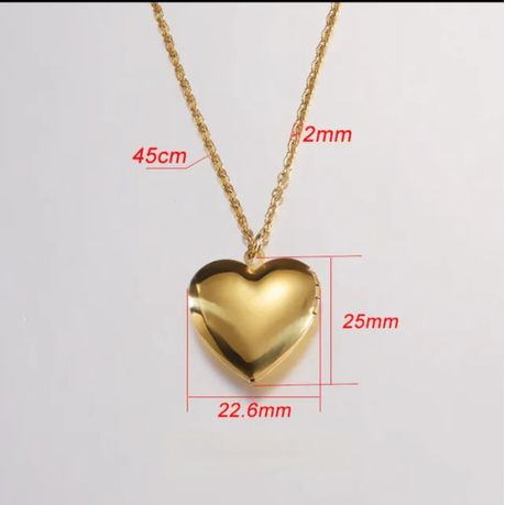 Heart Locket Stainless Steel Pendant Necklace