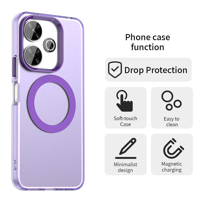 Phone Case for Xiaomi Redmi 13 4G, Compatible with Magsafe, Shockproof Magnetic Case Cover