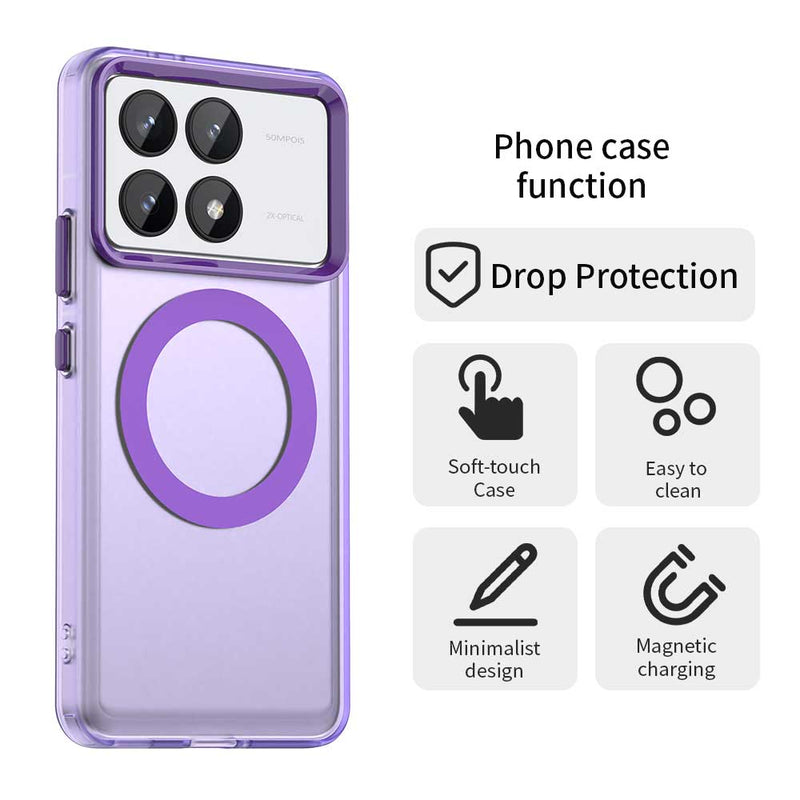 Phone Case for Xiaomi Poco F6 Pro, Compatible with Magsafe,Shockproof Magnetic Case Cover