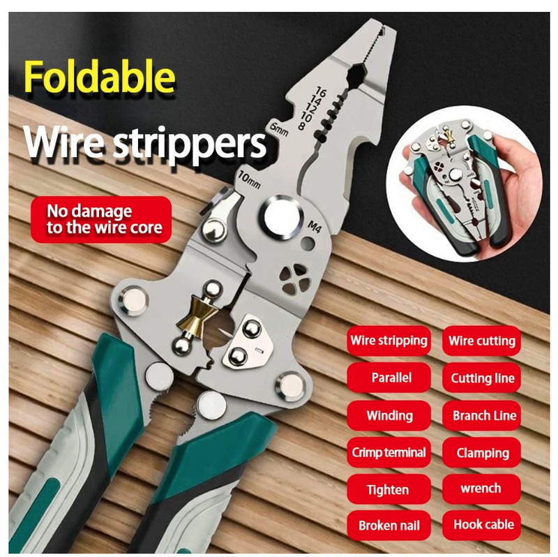 Foldable Wire Stripper Electric Wire Splitter Wire Winding Pliers