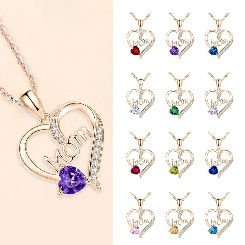 Fashion Mother's Day Necklace Woman Mom Heart-shaped Pendant Necklace
