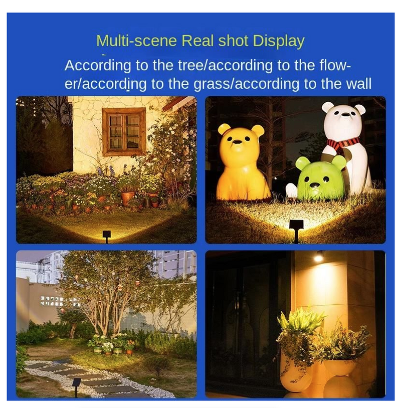 Solar Spotlight Outdoor Super Bright Waterproof Floor Lawn RGB Lamp
