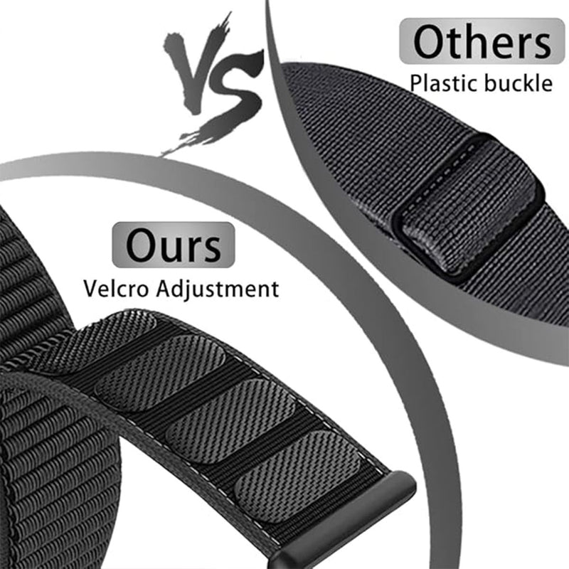 Strap 22mm Nylon Soft Lightweight Velcro Breathable Watch Bands