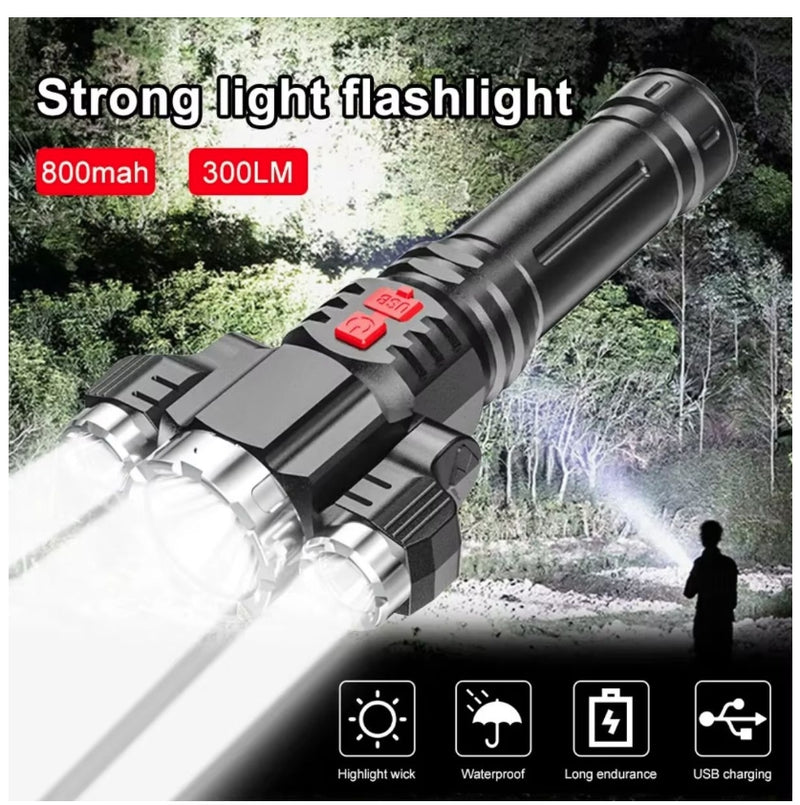 3 LED Flashlight Strong Waterproof Outdoor Camping Bike Light