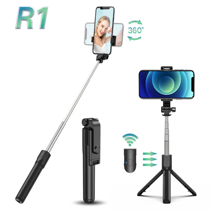 R1 Extendable Selfie Stick & Tripod with 360 Rotation and Bluetooth Remote