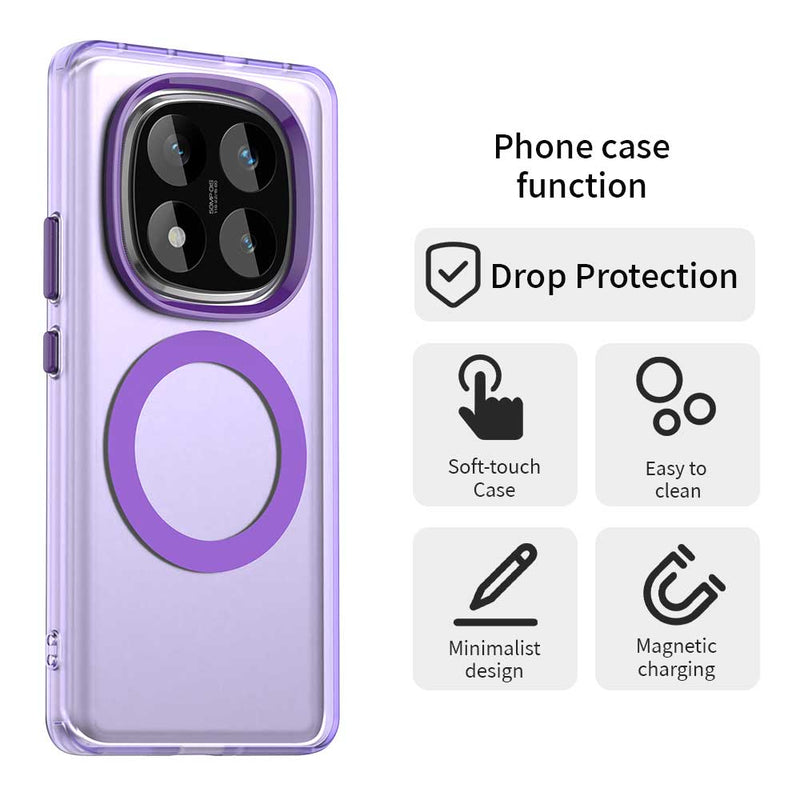 Phone Case for Xiaomi Redmi Note 14 Pro 4G, Compatible with Magsafe, Shockproof Magnetic Case Cover