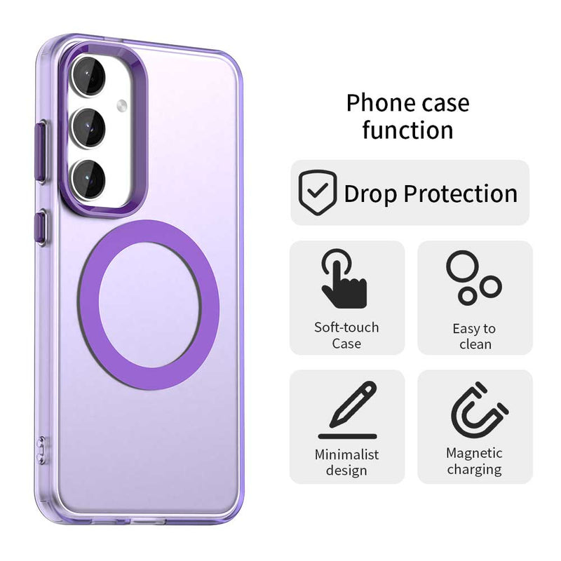 Phone Case for Samsung Galaxy S24 FE, Compatible with Magsafe, Shockproof Magnetic Case Cover