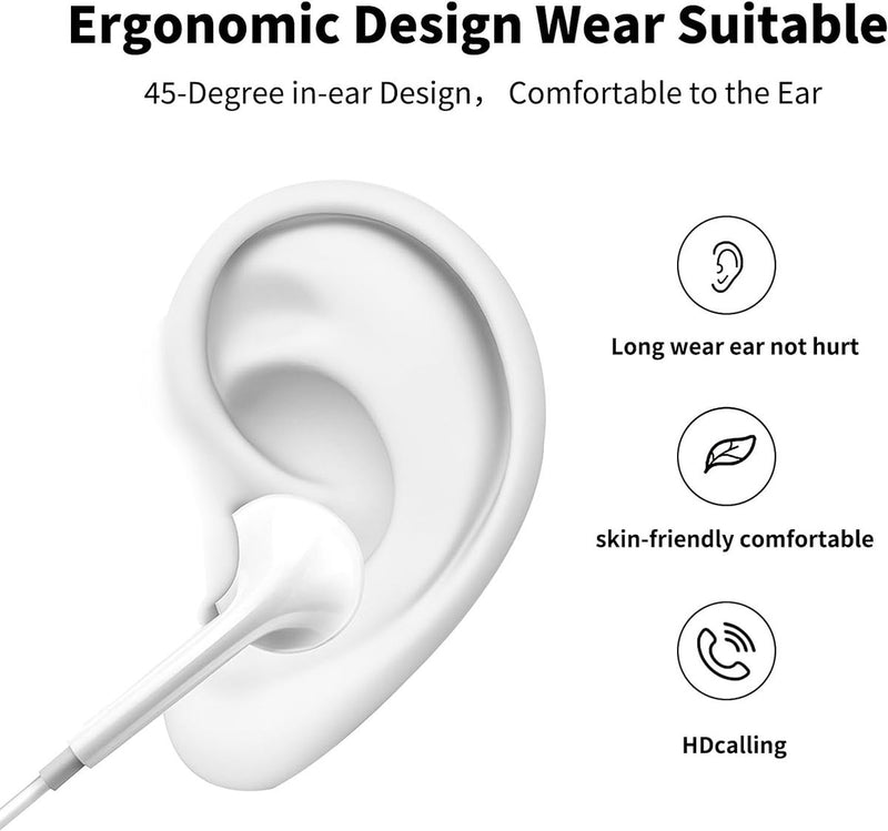 Wired Earphones For Phone In-Ear Earbuds For Lightning USB-C 3.5mm Earphone