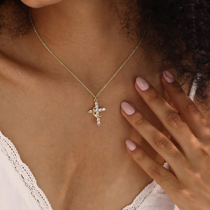 Cross Necklaces with Crown Pendant Necklaces with Chain