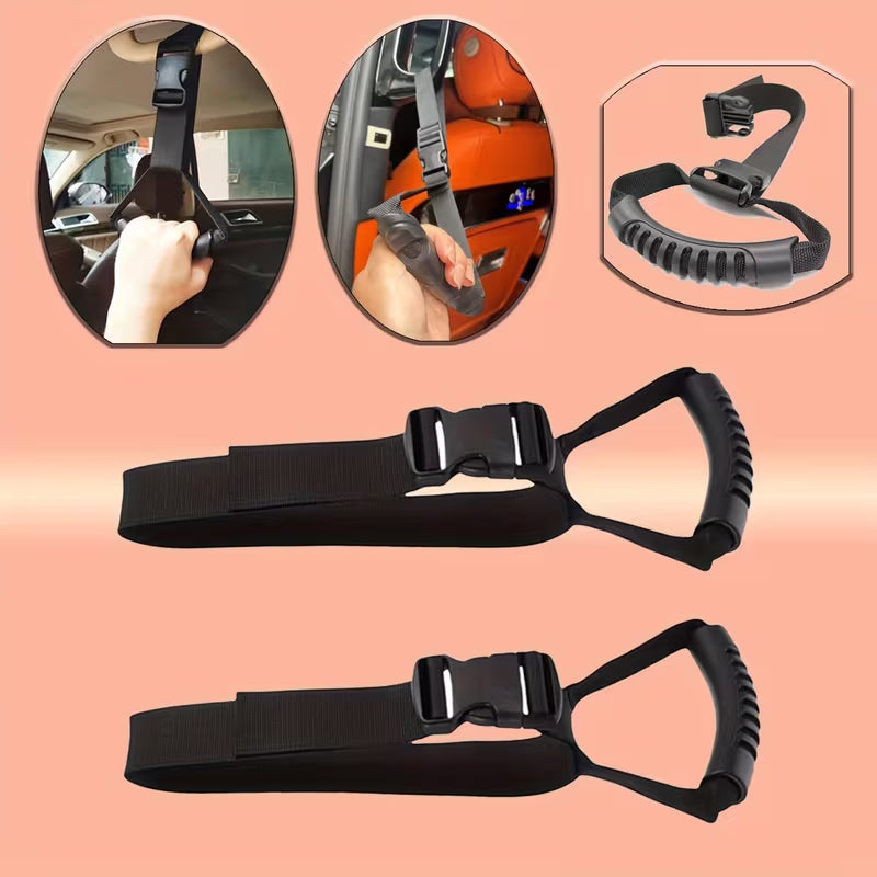 2Piece Car Door Handle Assist Straps, Non-Slip Mobility Aids For Seniors & Disabled