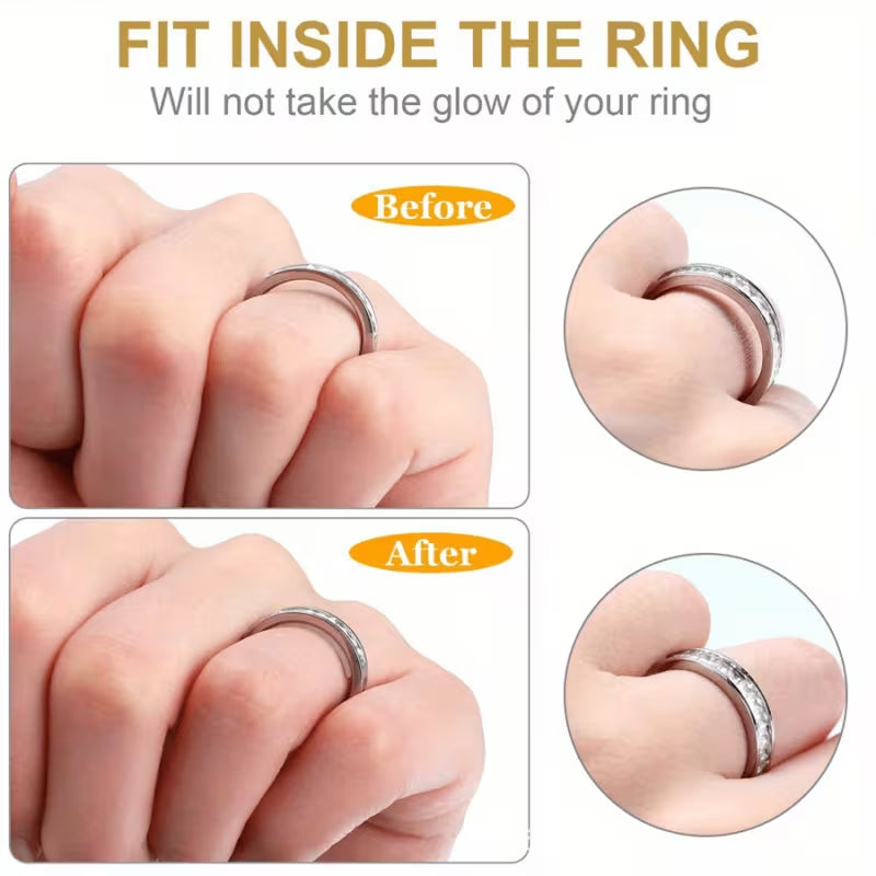 10 Sheets Ring Size Adjuster, Invisible Ring Reducer for Loose Rings (Wider Styles Included)