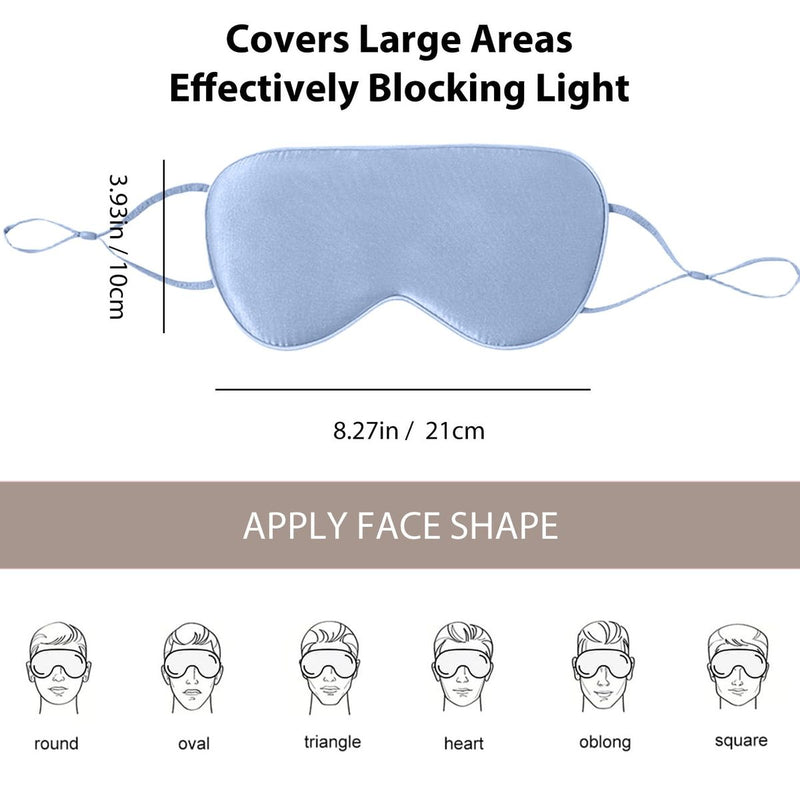 Sleep Mask for Side Sleepers, Soft Silk Eye Mask with Adjustable Strap