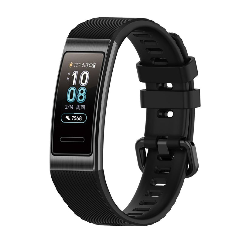 Silicone Watch Band Compatible with Huawei Band 3 Pro & Band 4 Pro (Black)
