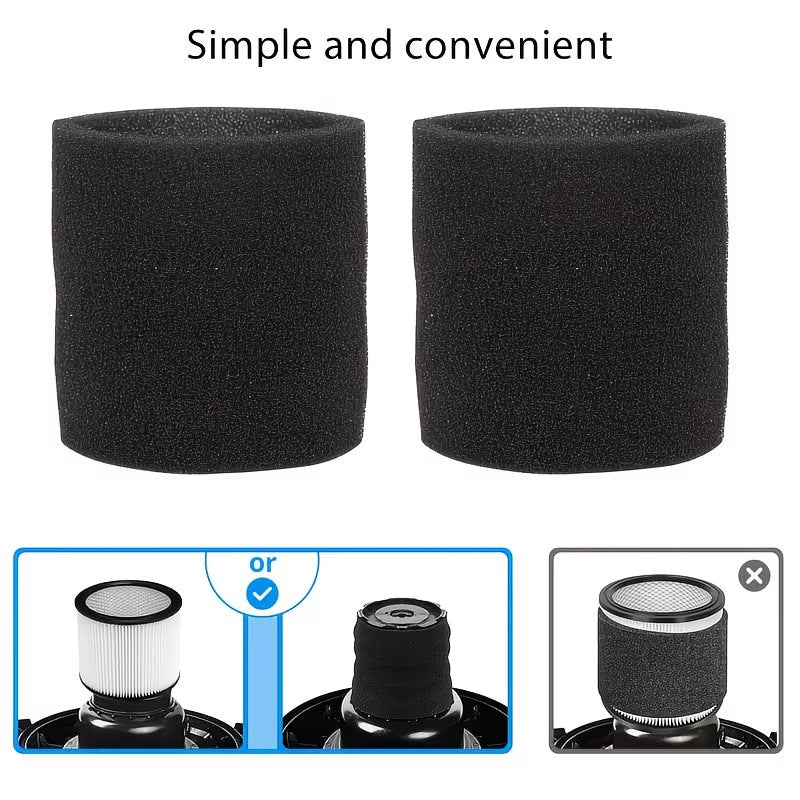 Washable Shop-Vac Vacuum Filter, Reusable Polyurethane Sponge Replacement Filter