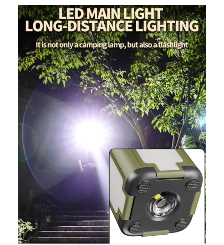 Camping Light Solar Charging Foldable 2000mah Power Bank Tent Light
