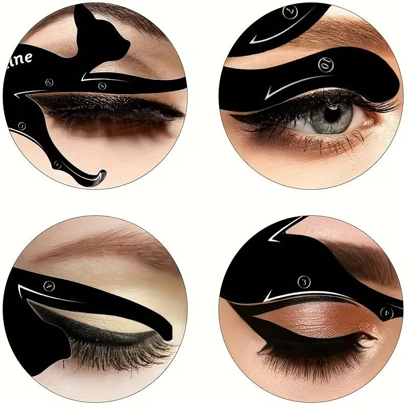 Cat Eyeliner Card Set, Multi-Function Eye Makeup Template For Eyeliner & Eyeshadow, South African Beauty Tool