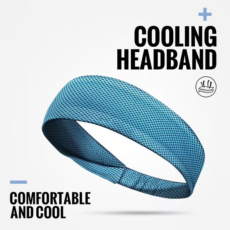 Ice Fiber Cooling Sports Headband, Breathable Quick-Dry Sweatband For Men & Woman - 1 PCS