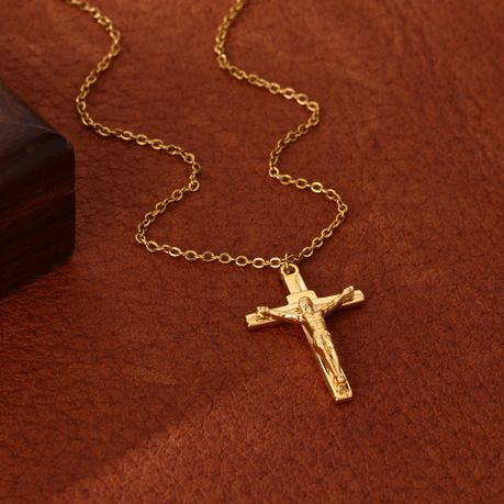 Jesus Cross Necklace For Woman Men Caravaca Angels Crucifix Charm