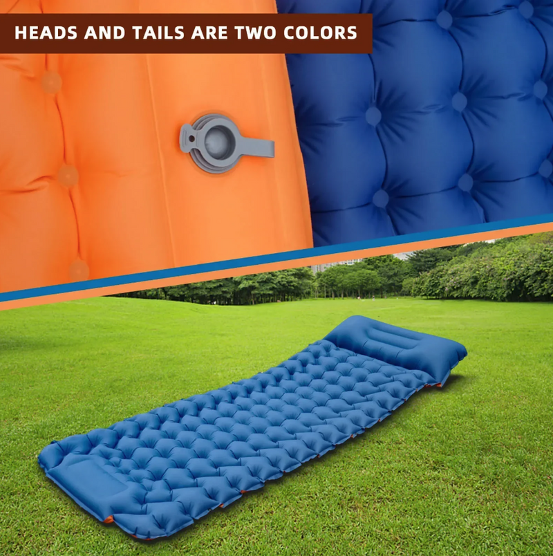 Outdoor Sleeping Mat/Pad Camping Inflatable Mattress with Pillows Travel Mat Folding Bed