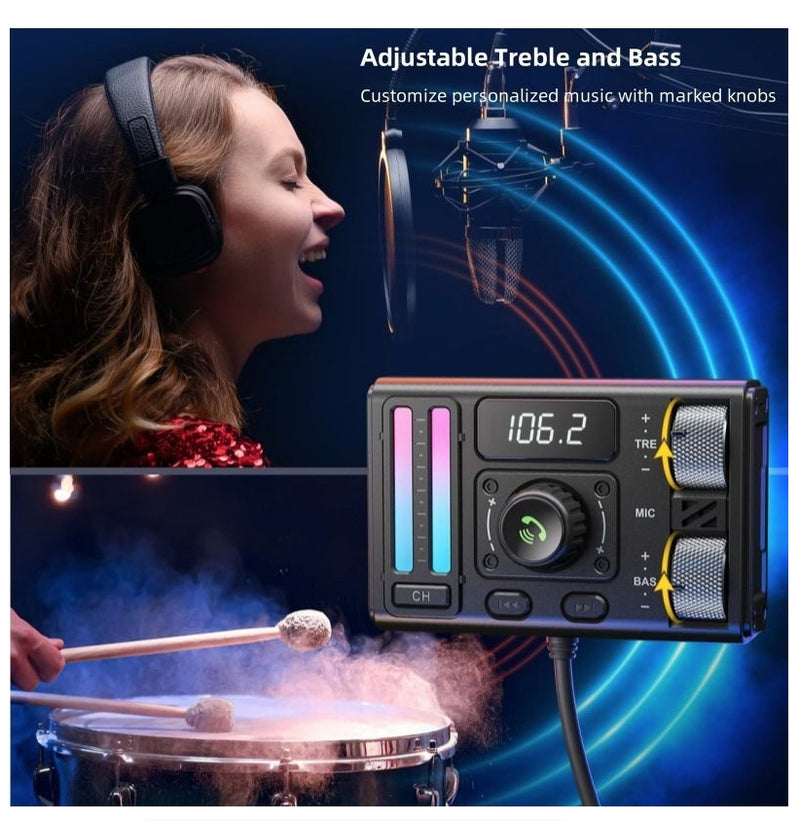 IPSTYLE Car Mp3 Bluetooth-compatible FM Transmitter Digital Display
