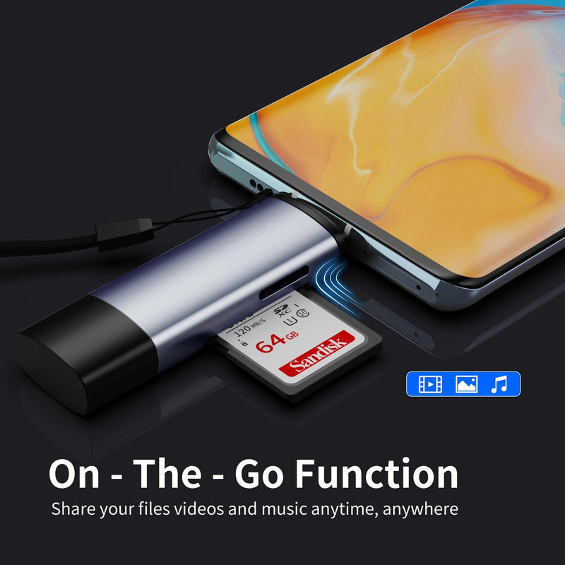 SD Card And TF Card Reader USB Type-C OTG Card Reader with Dual Connectors