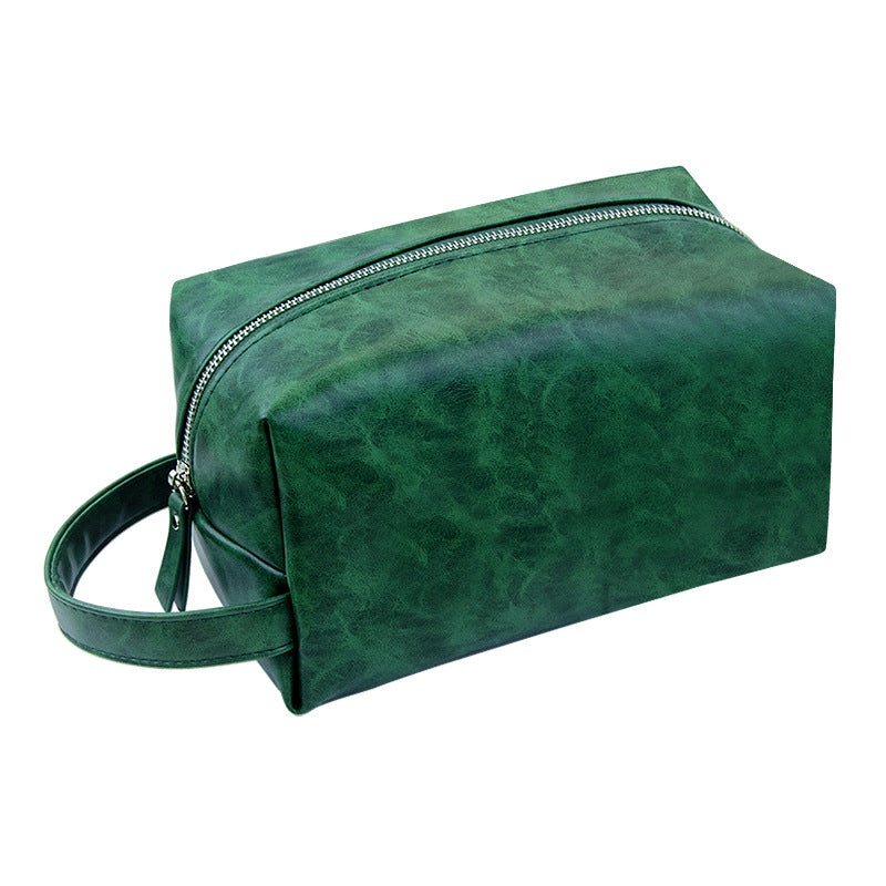 Travel Cosmetic Case for Woman Vintage PU Leather Large Capacity Makeup Organizer Bag with Secure Double Zipper
