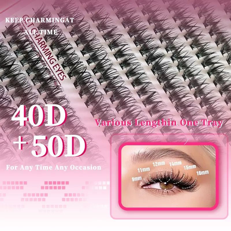 30D 40D 50D Segmented Eyelash Book Set 600pcs 9-16mm Soft light and natural