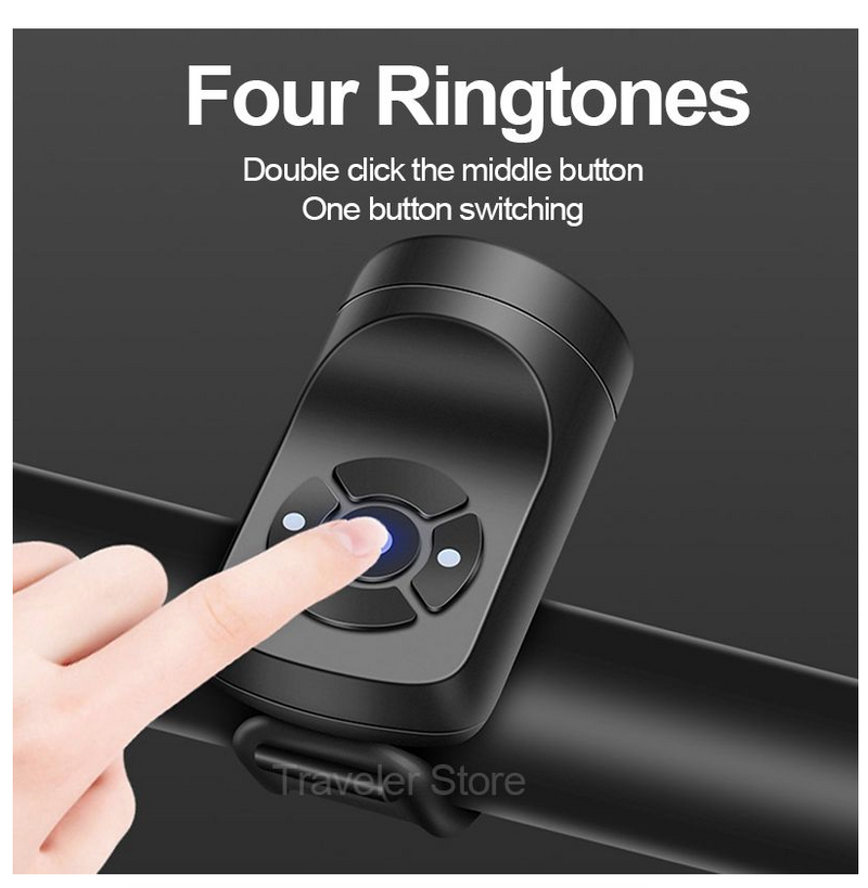 Bicycle Horn Electric Bike Bell 120DB Waterproof Bike Horn USB Rechargeable