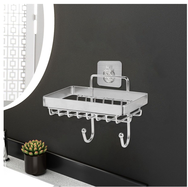 IPSTYLE Soap Dish Holder For Bathroom With Sponge Hook Bar Soap Holder