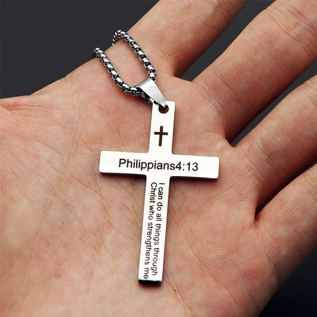 Fashion Men Jesus Cross Necklace Men Spiritual Jewelry