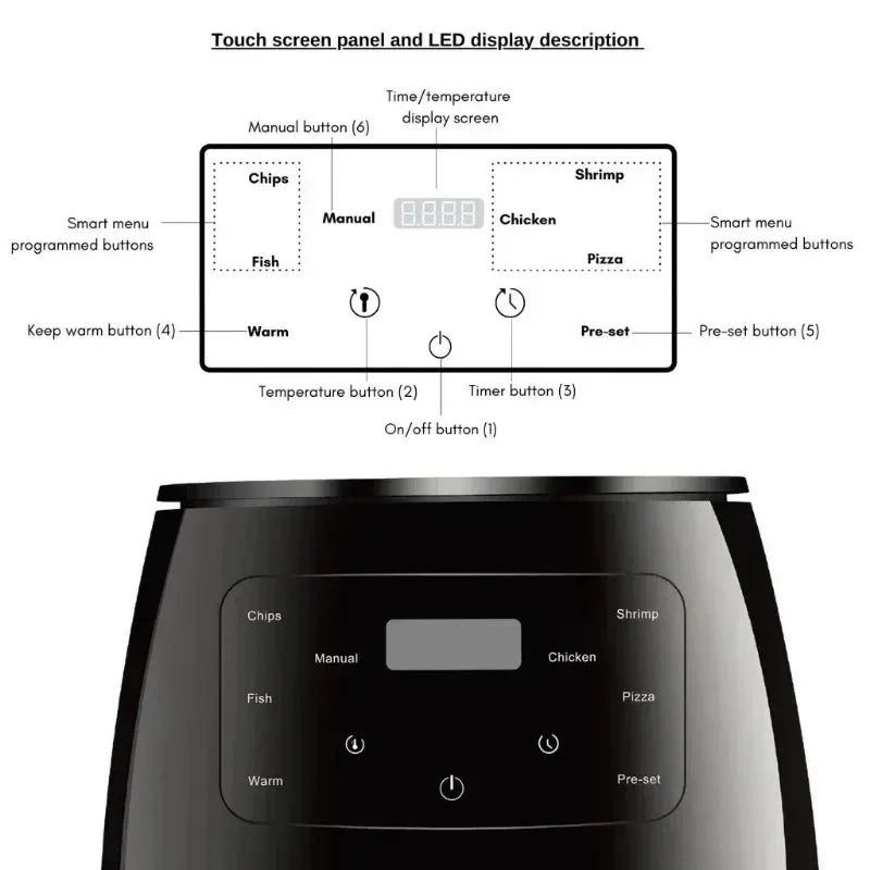 4.5L Air Fryer Multi-functional Intelligent Touch Screen Oven