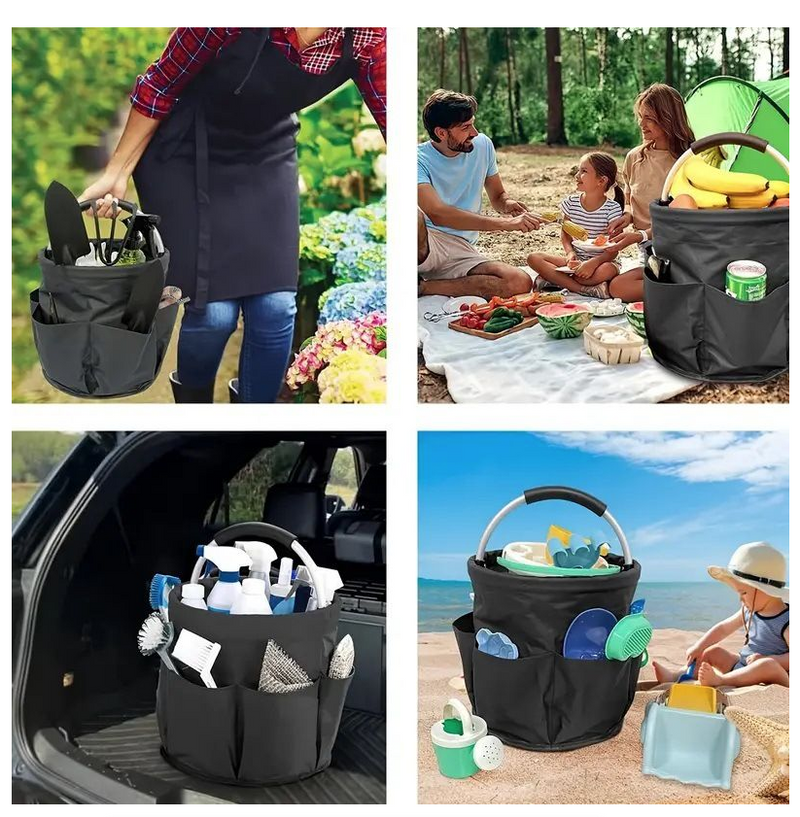 Portable Foldable Picnic Basket Garden Tool Basket Outdoor Travel Storage