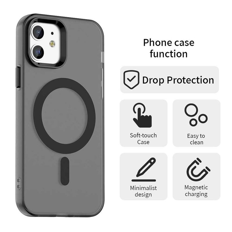 Phone Case for iPhone 12, Compatible with Magsafe, Shockproof Magnetic Case Cover