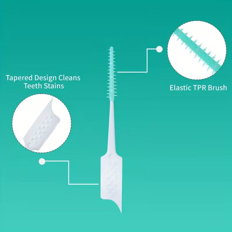 Mint Flavored Interdental Brushes, Soft Gel Dental Floss Picks For Plaque Removal