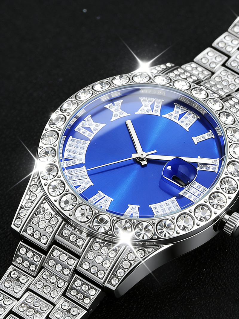 Men's Watch Set Trendy Chain Calendar Function Fashion Design Birthday Gift