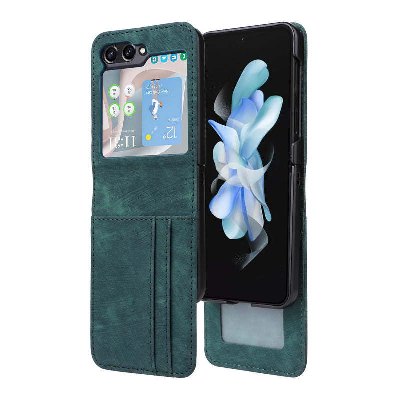 Flip Cover for Samsung Galaxy Z Flip6 PU Leather Phone Case [RFID Blocking] With Hand Strap