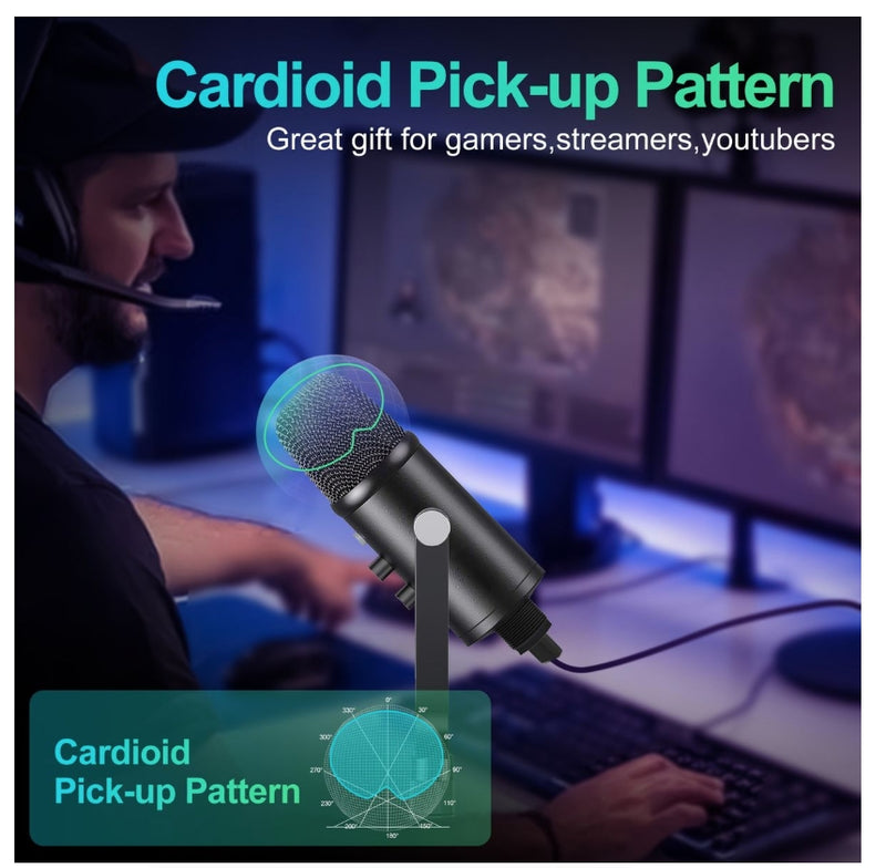 USB Microphone,Condenser Microphone for Phone,Computer,PS4 and PS5