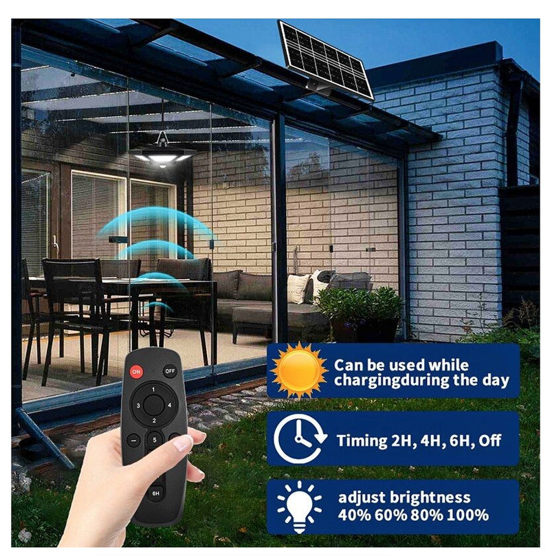 Solar Shed Light Solar Pendant Light For Indoor Outdoor 180 LED 1000LM