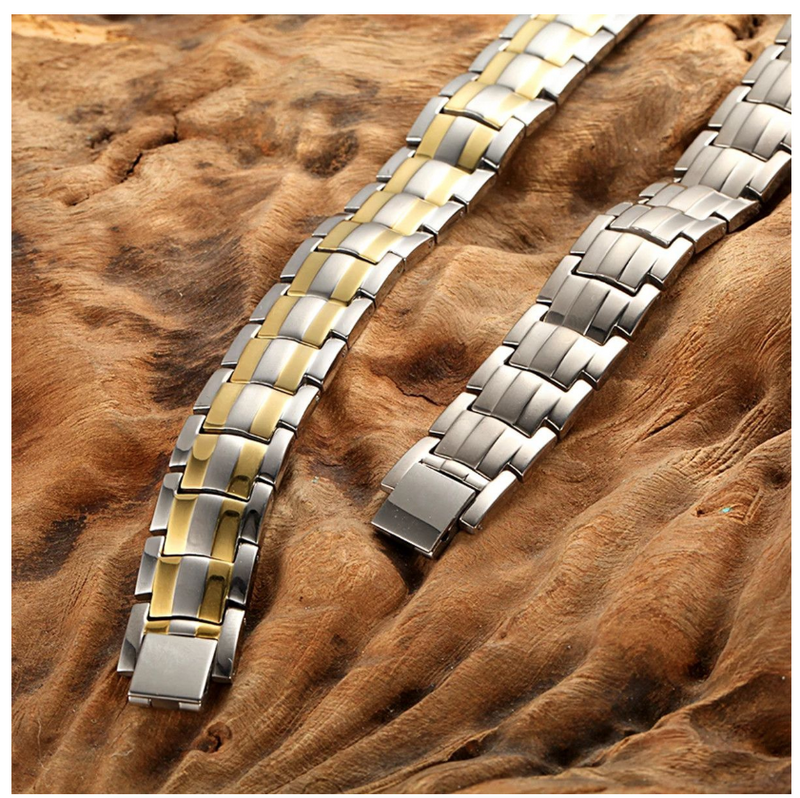 IPSTYLE Men's Bracelet Magnetic Therapy Wristband Premium Pure Titanium