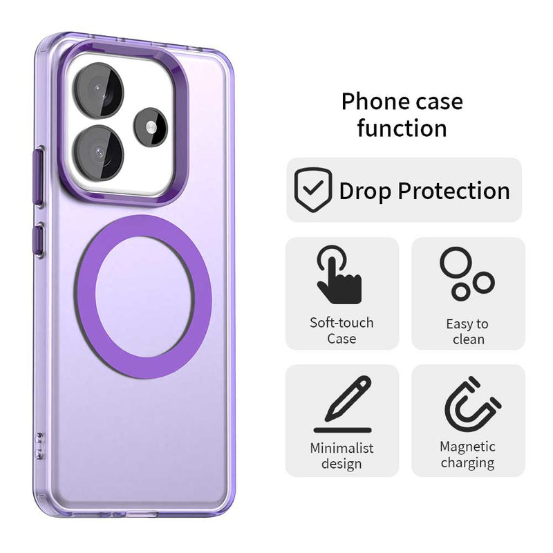 Phone Case for Xiaomi Redmi Note 14 5G, Compatible with Magsafe, Shockproof Magnetic Case Cover