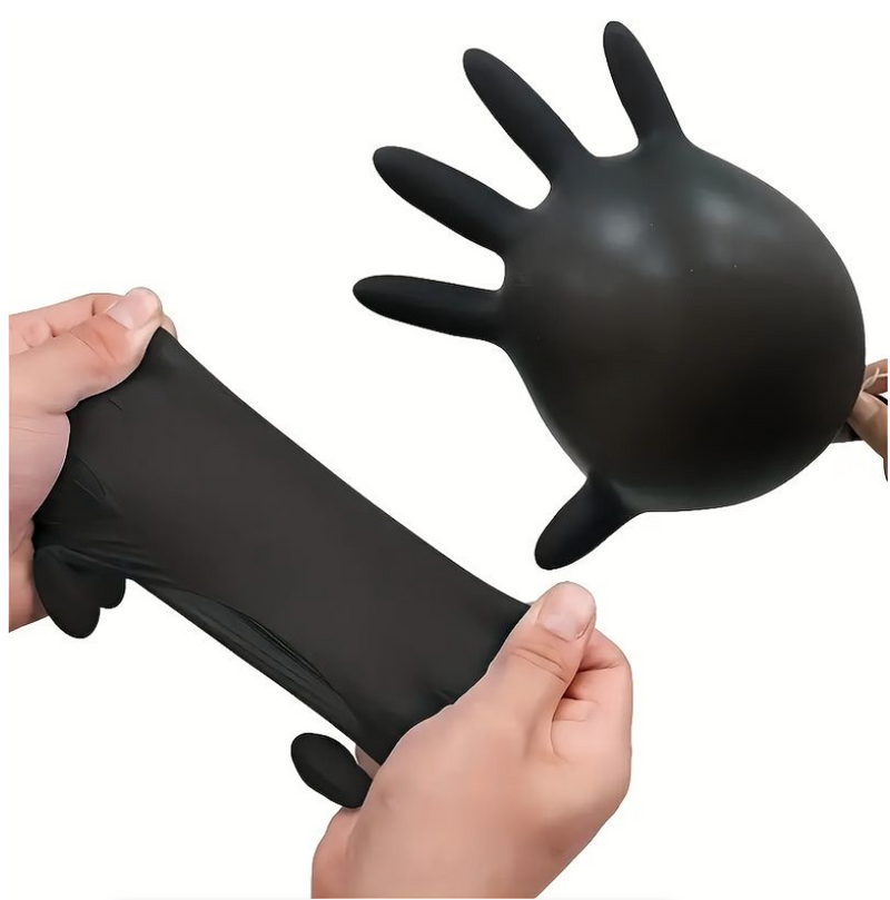 Disposable Black Nitrile Gloves Latex Free Waterproof For Kitchen Food