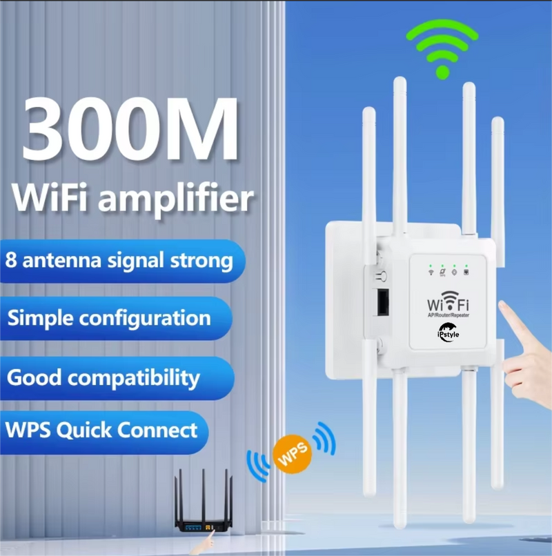 WiFi Extender Repeater 8 Antennas 2.4G Amplifier Router Network